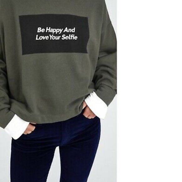 Zara Tops - Zara "Be Happy and Love Your Selfie" Sweatshirt